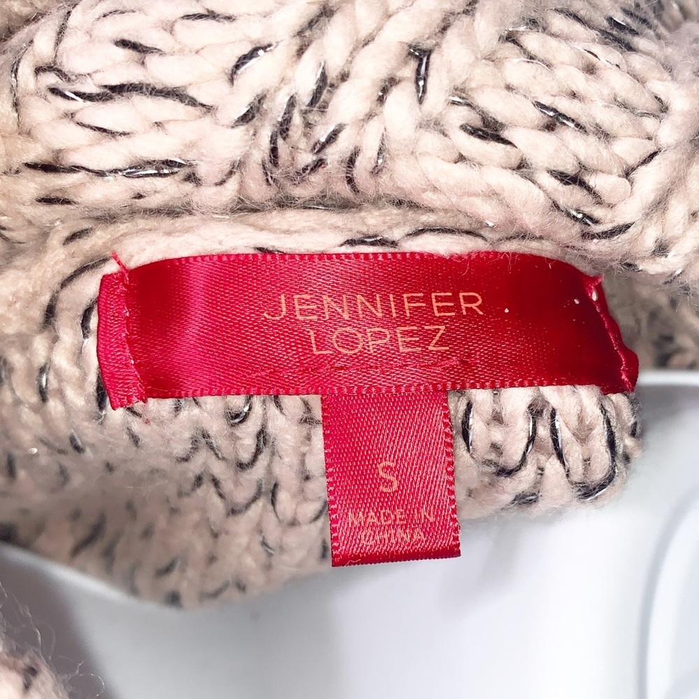 JENNIFER LOPEZ Cutout Cable Turtleneck Sweater S - Picture 8 of 9